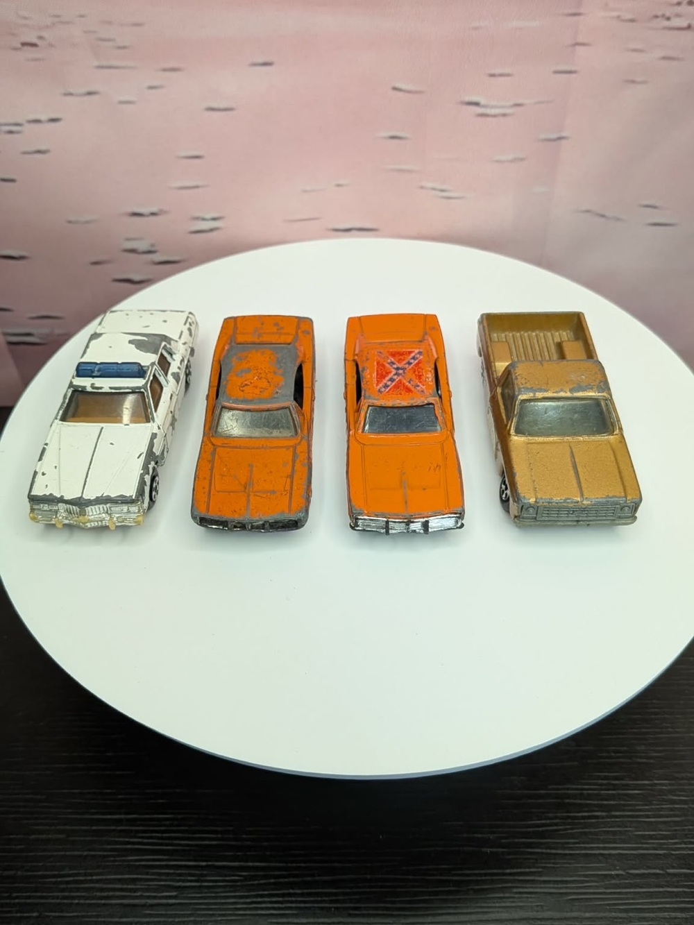 Lot of 4 Dukes of Hazzard 1981 ERTL Replica cars General Lee, Cooter & Rosco PO